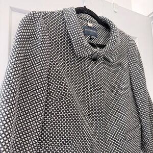 Vintage black & white wool tweed 2-piece blazer and skirt suit - size 4 (Small)